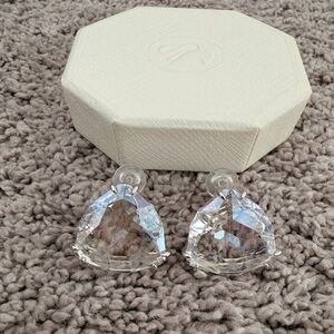 Swarovski Crystal Clip-On Earrings – Set of 2 – Silver Tone – Original Boxes